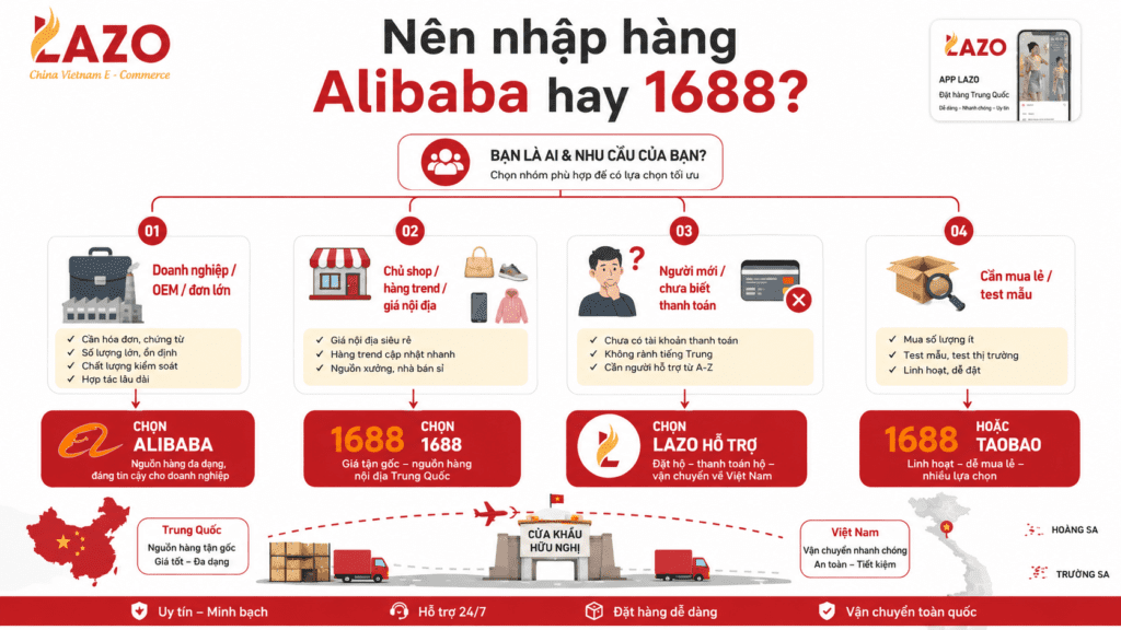 Nên nhập hàng Alibaba hay 1688