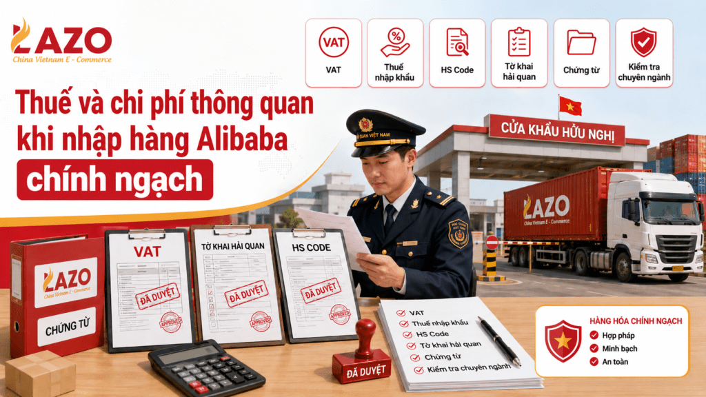 Thuế và chi phí thông quan khi nhập hàng Alibaba chính ngạch