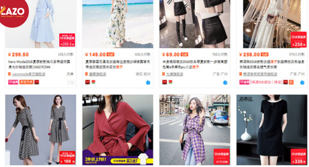 các shop bán quần áo trên taobao