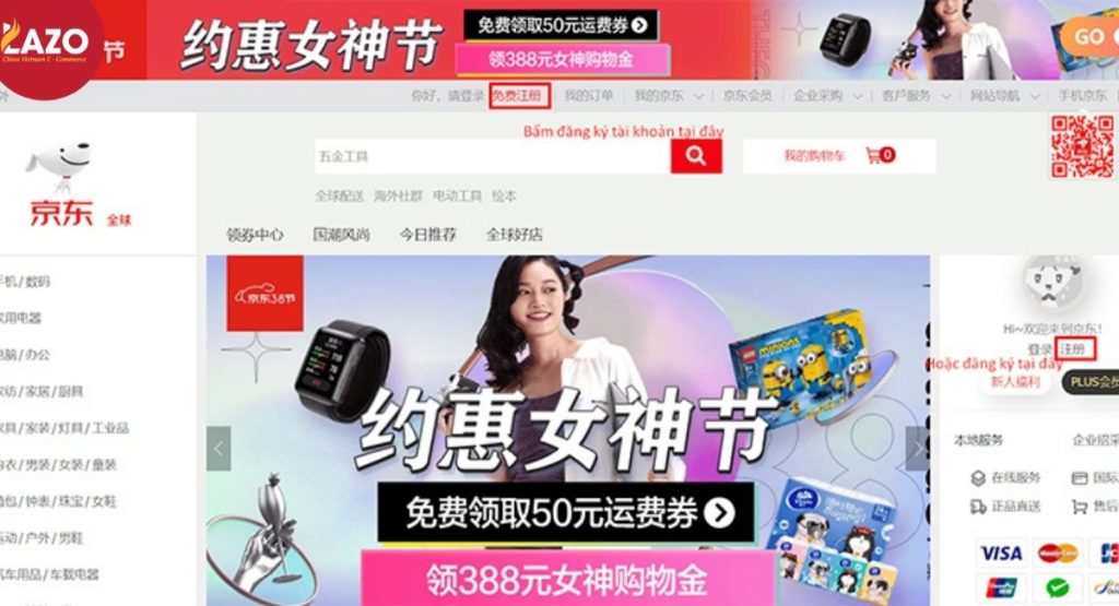 Hướng dẫn mua hàng JingDong